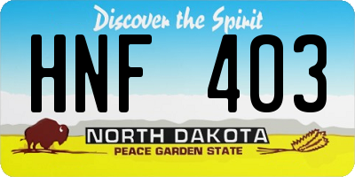 ND license plate HNF403