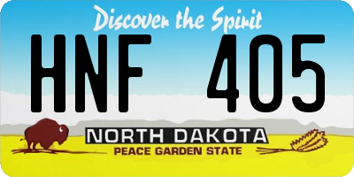 ND license plate HNF405