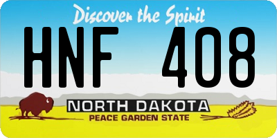 ND license plate HNF408