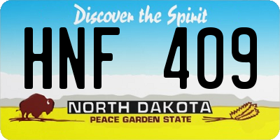 ND license plate HNF409