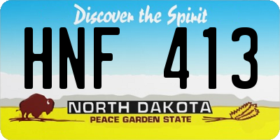 ND license plate HNF413