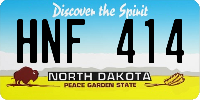 ND license plate HNF414