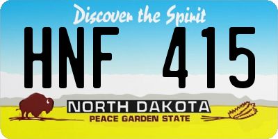 ND license plate HNF415