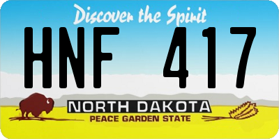 ND license plate HNF417