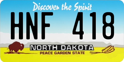 ND license plate HNF418