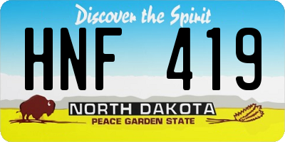 ND license plate HNF419