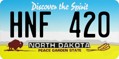 ND license plate HNF420