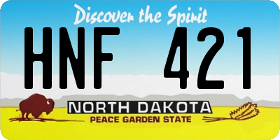 ND license plate HNF421