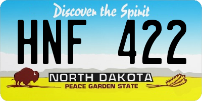 ND license plate HNF422
