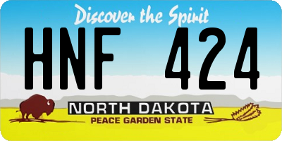 ND license plate HNF424