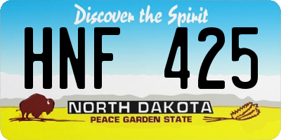 ND license plate HNF425