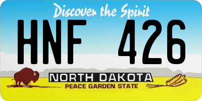 ND license plate HNF426