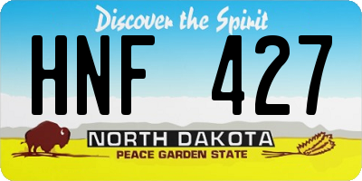 ND license plate HNF427