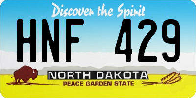 ND license plate HNF429