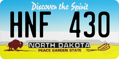 ND license plate HNF430