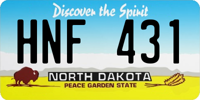 ND license plate HNF431