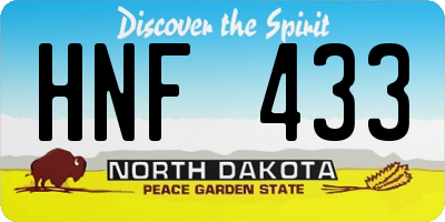 ND license plate HNF433