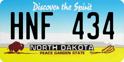 ND license plate HNF434