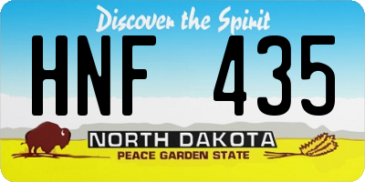 ND license plate HNF435