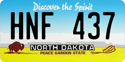 ND license plate HNF437