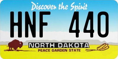 ND license plate HNF440