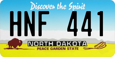 ND license plate HNF441