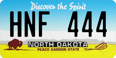 ND license plate HNF444