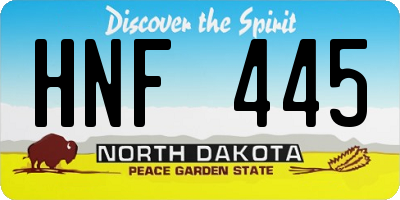 ND license plate HNF445