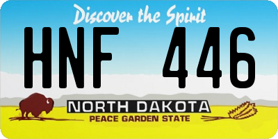 ND license plate HNF446