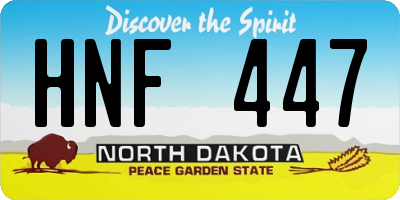ND license plate HNF447