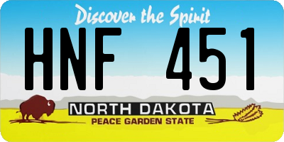 ND license plate HNF451