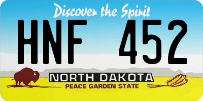 ND license plate HNF452