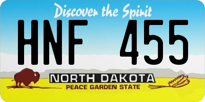 ND license plate HNF455