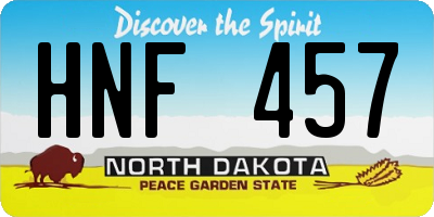 ND license plate HNF457