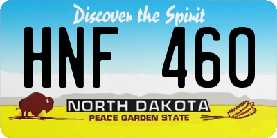 ND license plate HNF460