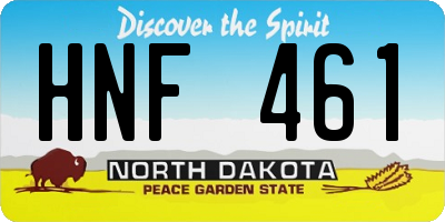 ND license plate HNF461