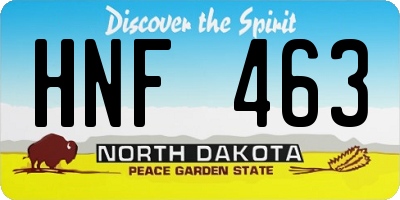 ND license plate HNF463