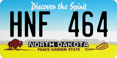 ND license plate HNF464