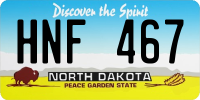 ND license plate HNF467