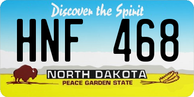 ND license plate HNF468