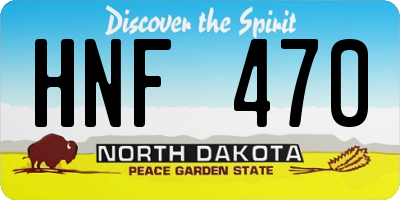 ND license plate HNF470