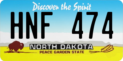 ND license plate HNF474