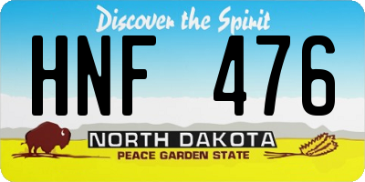 ND license plate HNF476