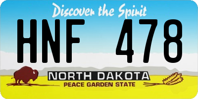 ND license plate HNF478