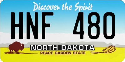 ND license plate HNF480