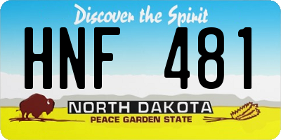 ND license plate HNF481