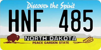 ND license plate HNF485