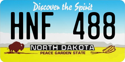 ND license plate HNF488