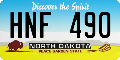 ND license plate HNF490