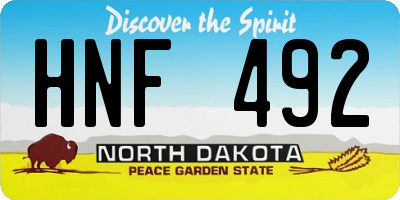 ND license plate HNF492